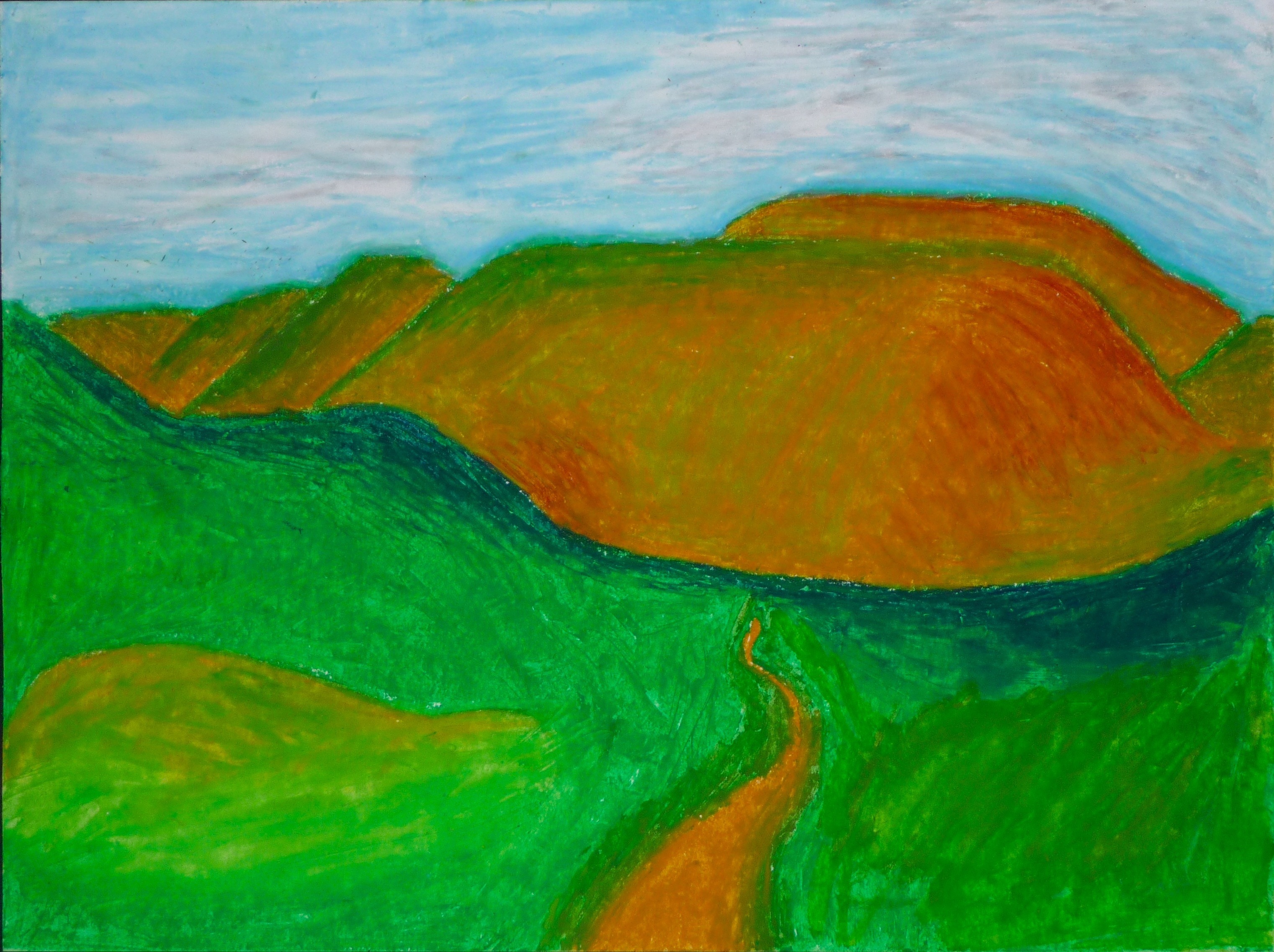 View Image Details Landscape in oil pastel by Juliana